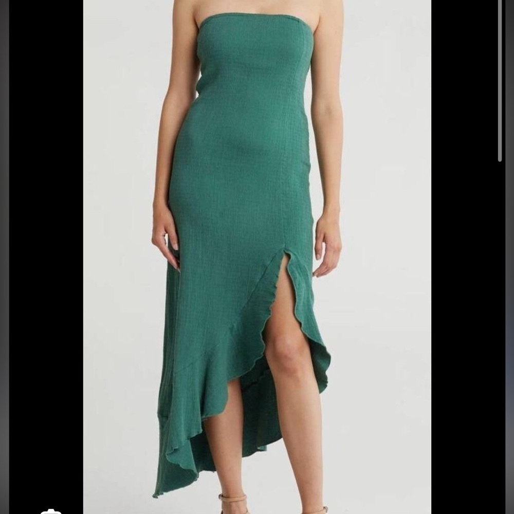 Free People Made Me Blush Midi Dress XS green